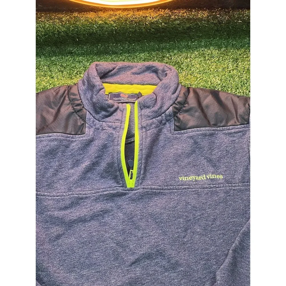 Vineyard Vines Sweatshirt Adult Size MD Blue 1/4 Zip Up Pullover Preppy Casual‎
